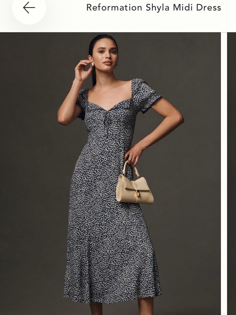 Reformation Shyla Midi Dress in Black and White Speckle